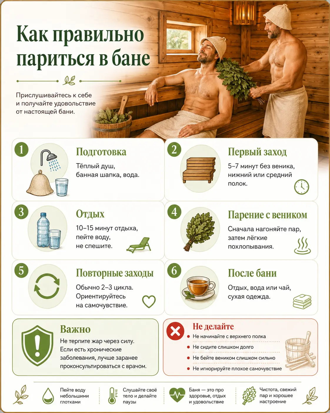 Инструкция как правильно париться в бане