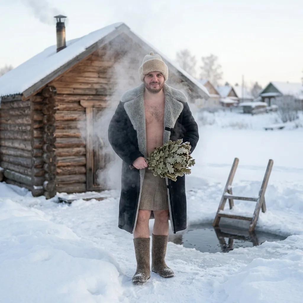 Тулуп из овчины банный ПРЕМИУМ, черный
